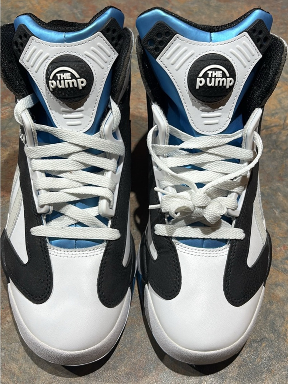 Reebok White Black Blue High-Top Athletic Sneakers - Picture 2 of 3